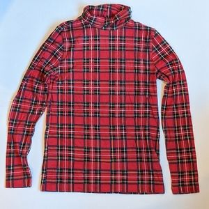 J.Crew red plaid turtleneck, size xs